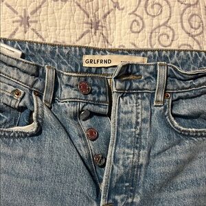 GRLFRND Sky Blue Button-Fly Jeans
